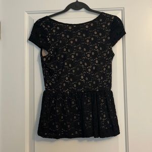 Black lace peplum top